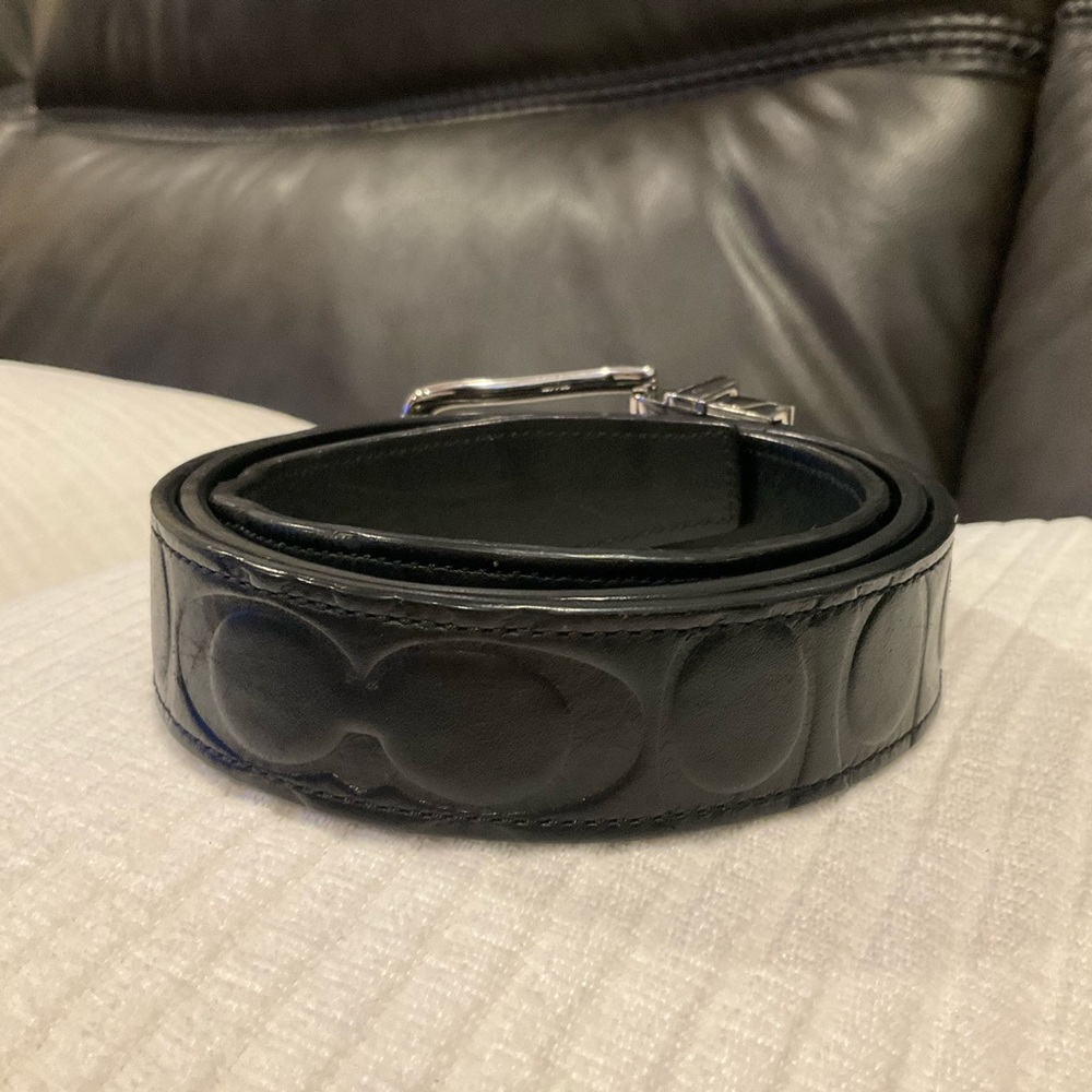 Coach Harness Signature Embossed Leather Cut to Size Reversible Belt F66125 - Picture 5 of 13